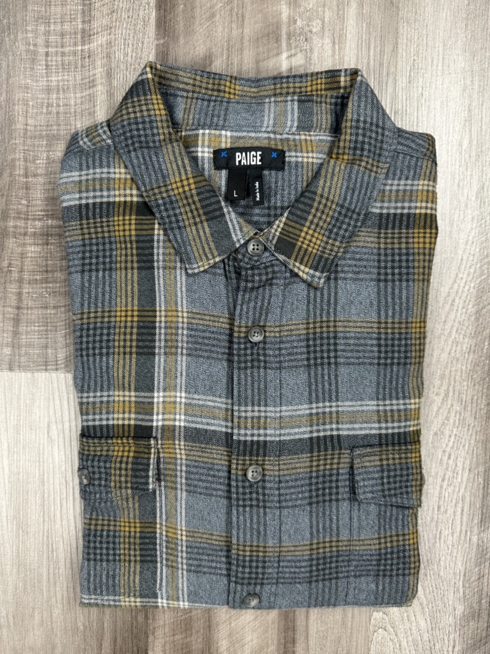 Paige Light Flannel Dried Midnight Orchard Long Sleeve Button Down - Large